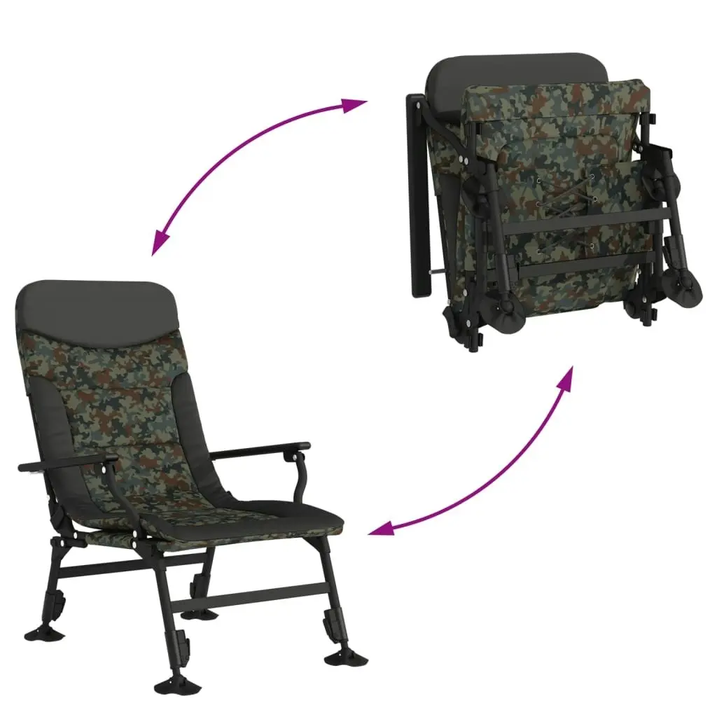 Fishing Chair with Armrest Foldable Camouflage 4006417