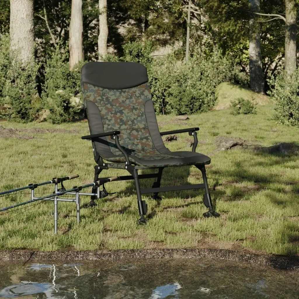 Fishing Chair with Armrest Foldable Camouflage 4006417