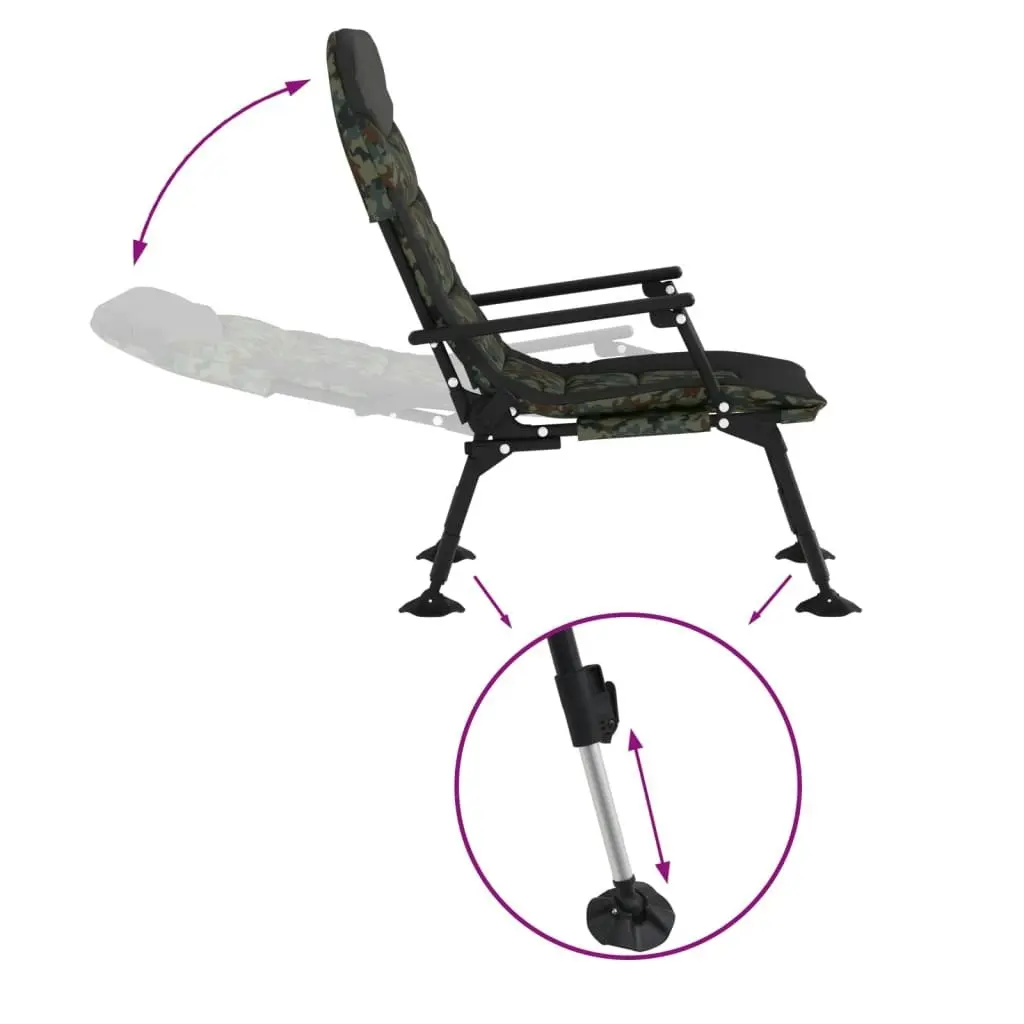 Fishing Chair with Armrest Foldable Camouflage 4006417