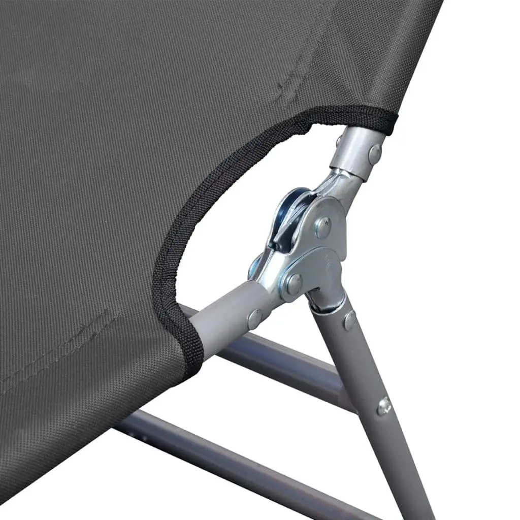 Foldable Sunlounger with Adjustable Backrest Grey 44293