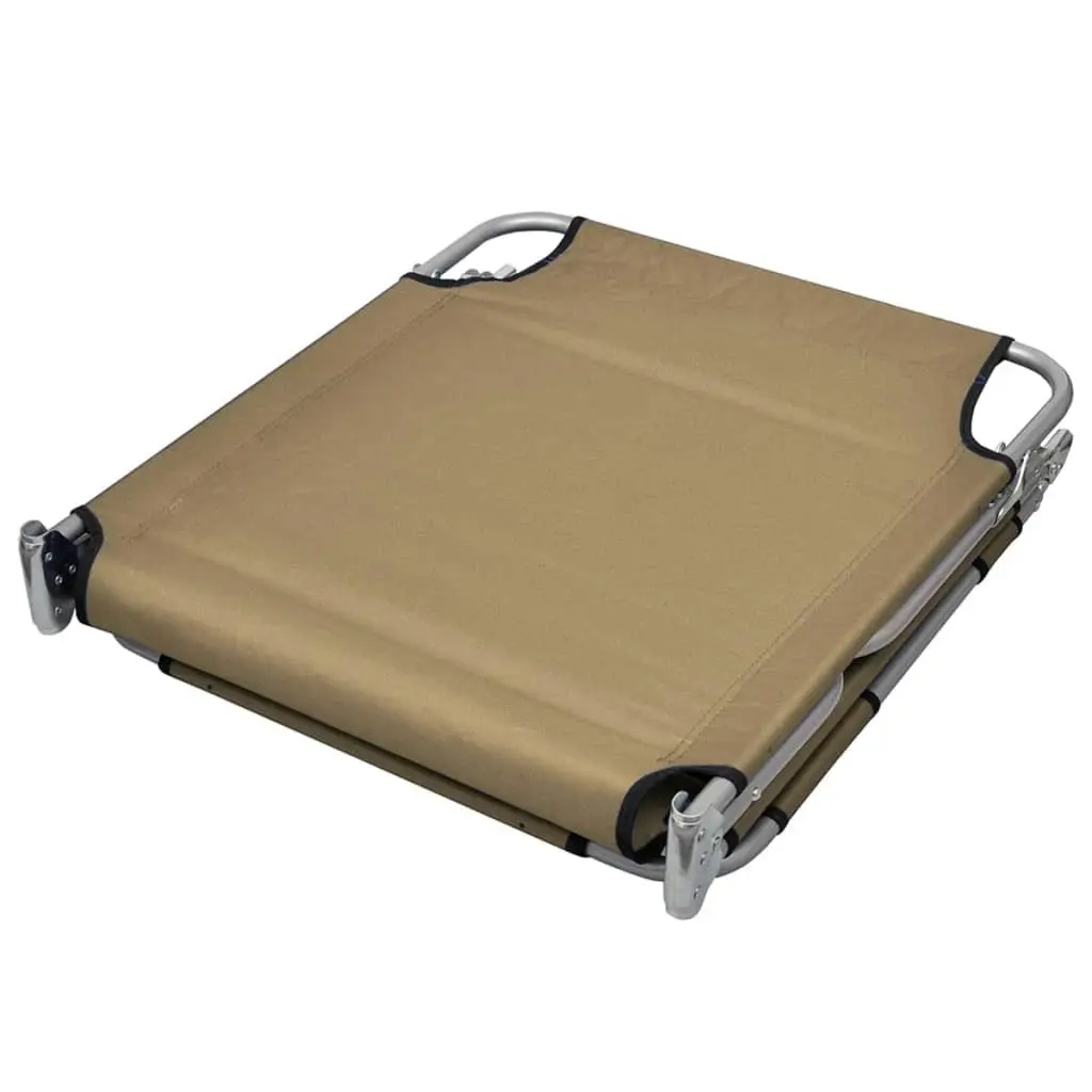 Foldable Sunlounger with Head Cushion Adjustable Backrest Taupe 44296