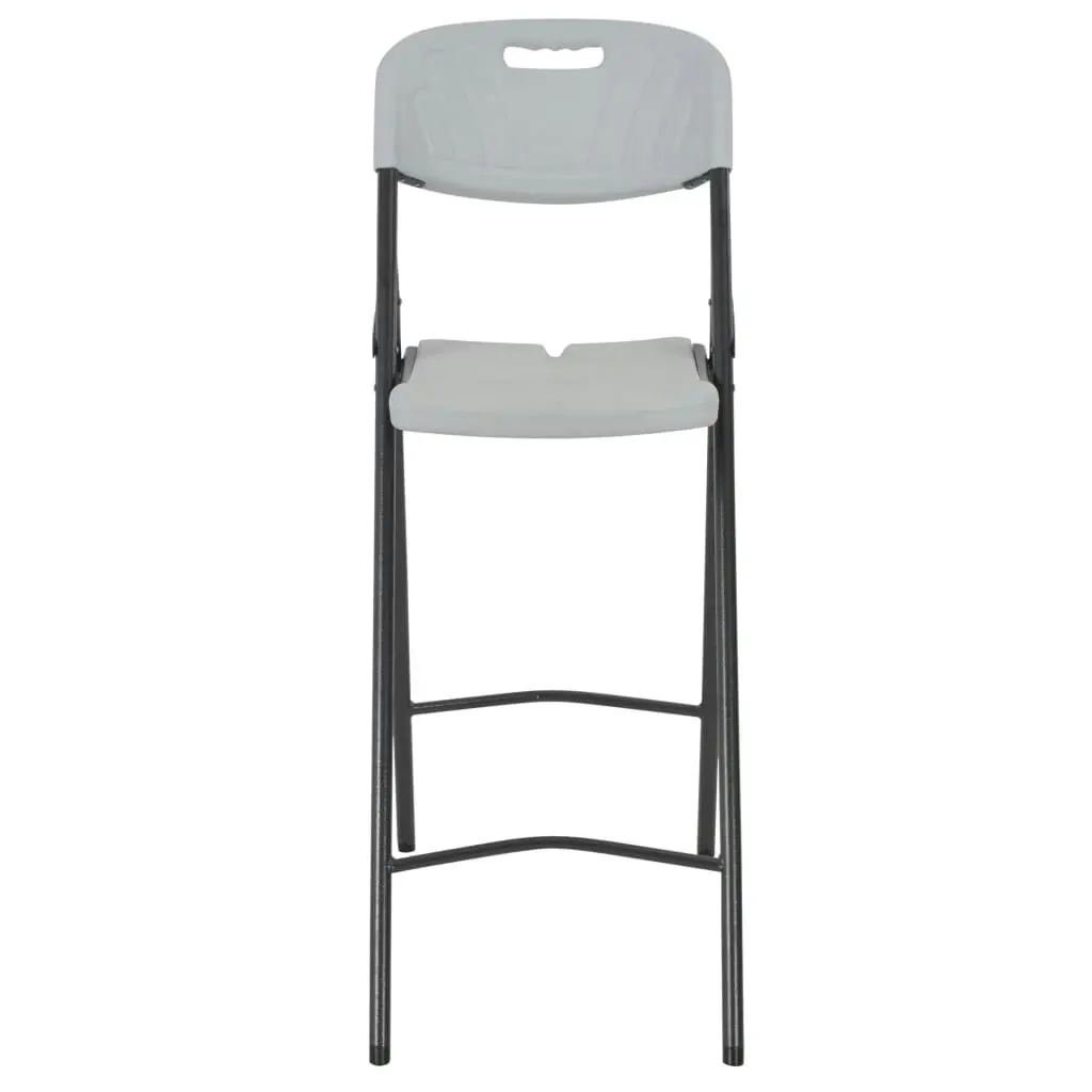 Folding Bar Chairs 2 pcs HDPE and Steel White 44561