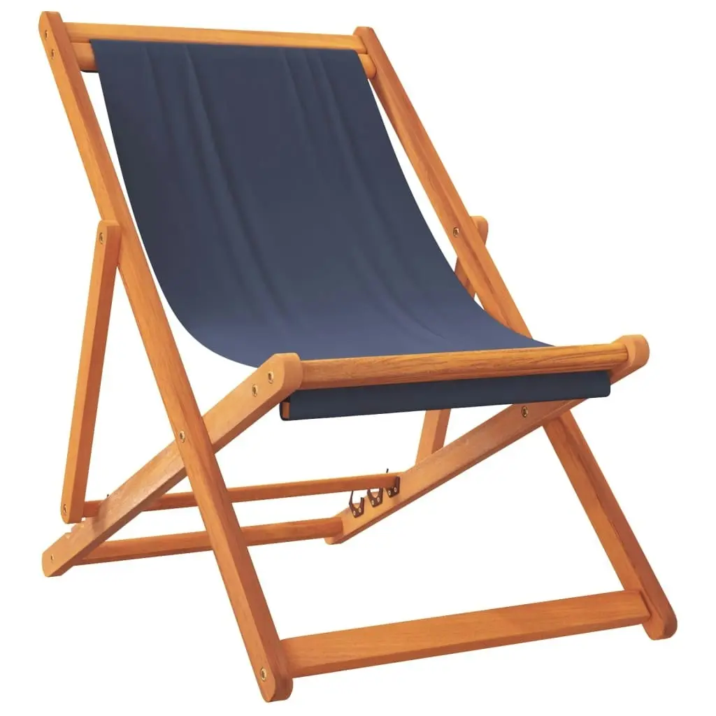 Folding Beach Chairs 2 pcs Blue Fabric 3214492