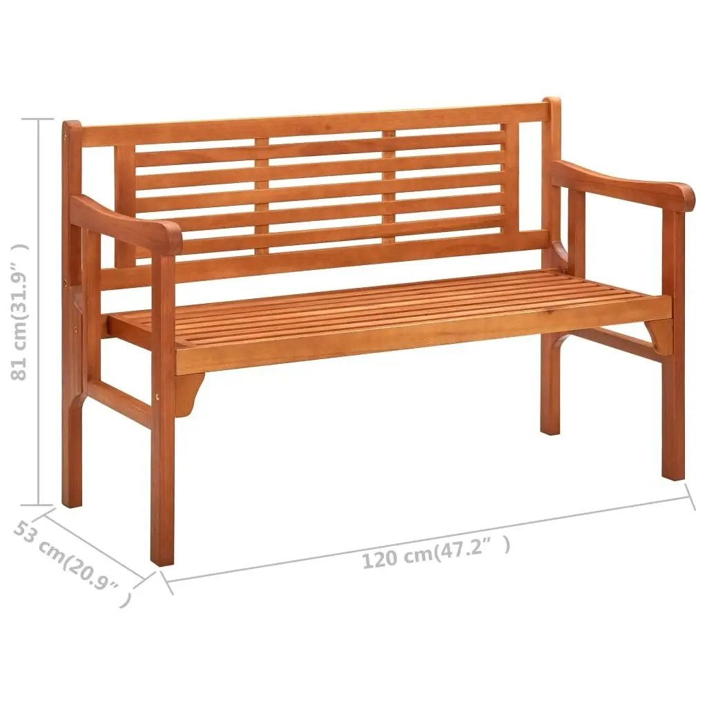 Foldable Garden Bench 120 cm Solid Eucalyptus Wood 315277