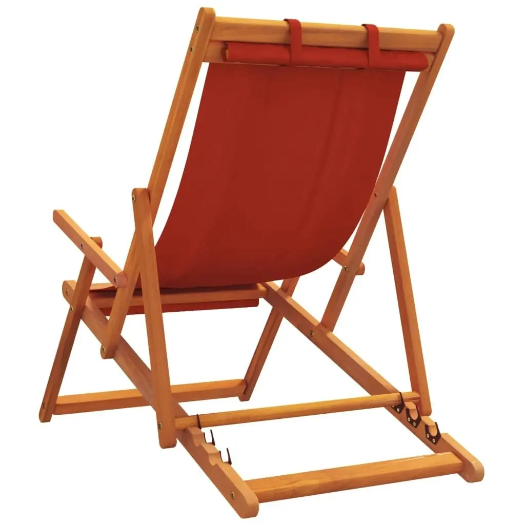 Folding Beach Chairs 2 pcs Red Fabric 3214480