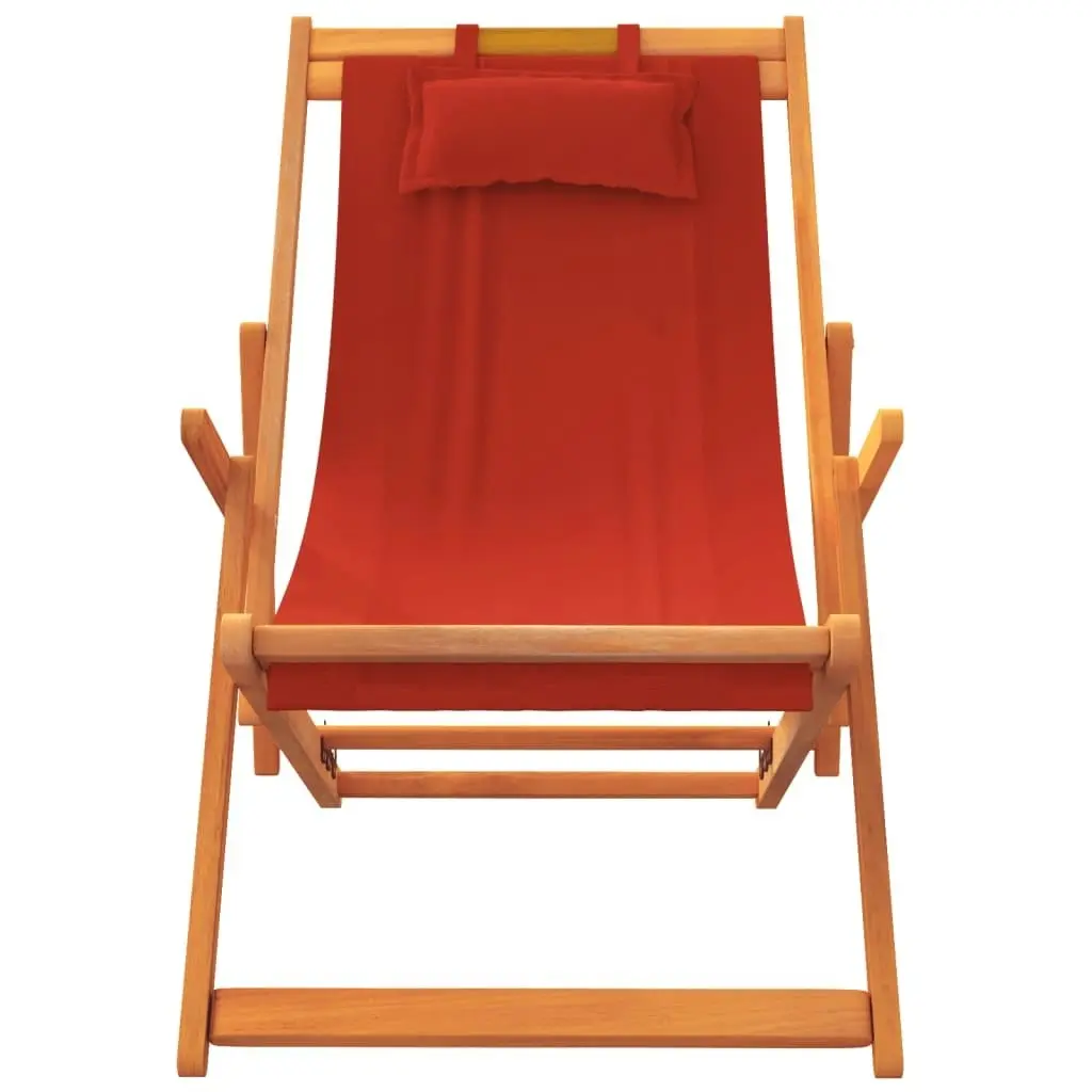 Folding Beach Chairs 2 pcs Red Fabric 3214480