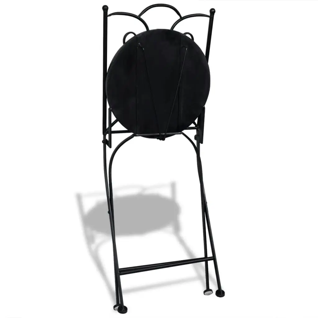 Folding Bistro Chairs 2 pcs Ceramic Blue and White 41531