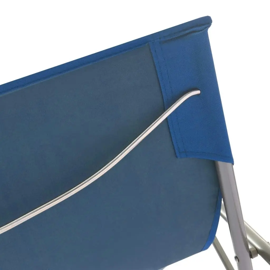 Folding Beach Chairs 2 pcs Steel and Oxford Fabric Blue 44358