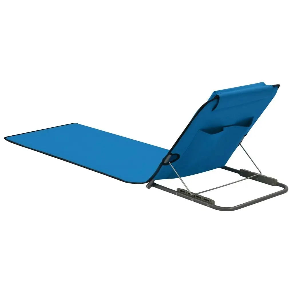 Folding Beach Mats 2 pcs Steel and Fabric Blue 44327