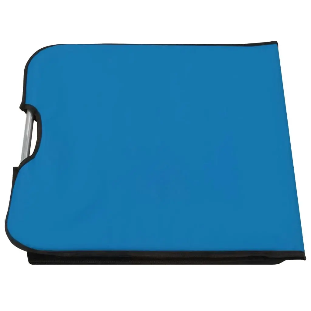 Folding Beach Mats 2 pcs Steel and Fabric Blue 44327