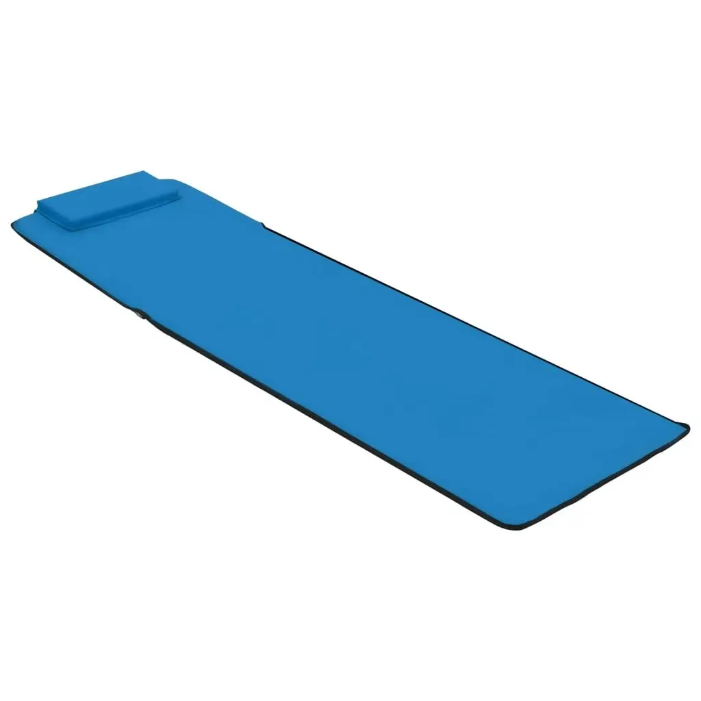 Folding Beach Mats 2 pcs Steel and Fabric Blue 44327