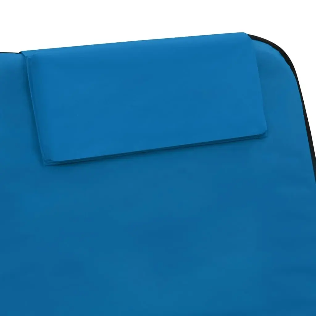 Folding Beach Mats 2 pcs Steel and Fabric Blue 44327