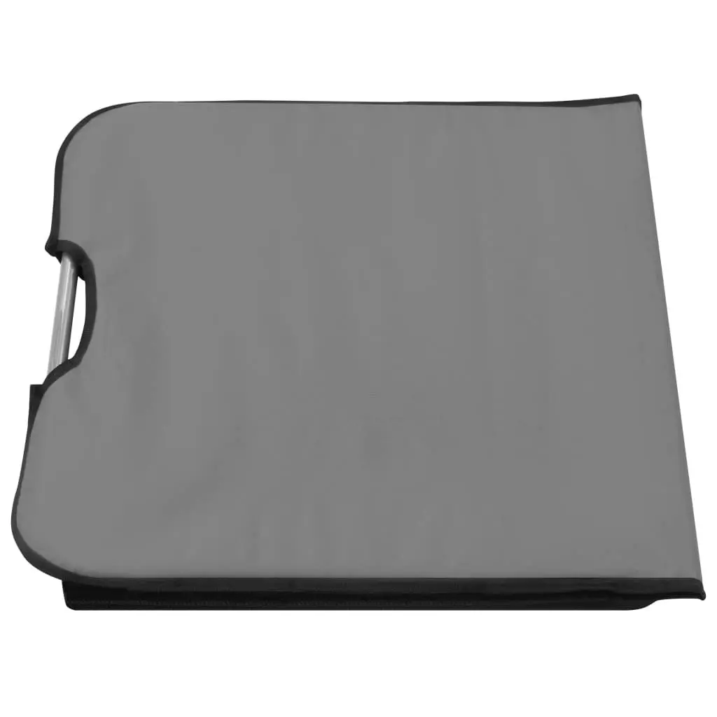 Folding Beach Mats 2 pcs Steel and Fabric Grey 44330