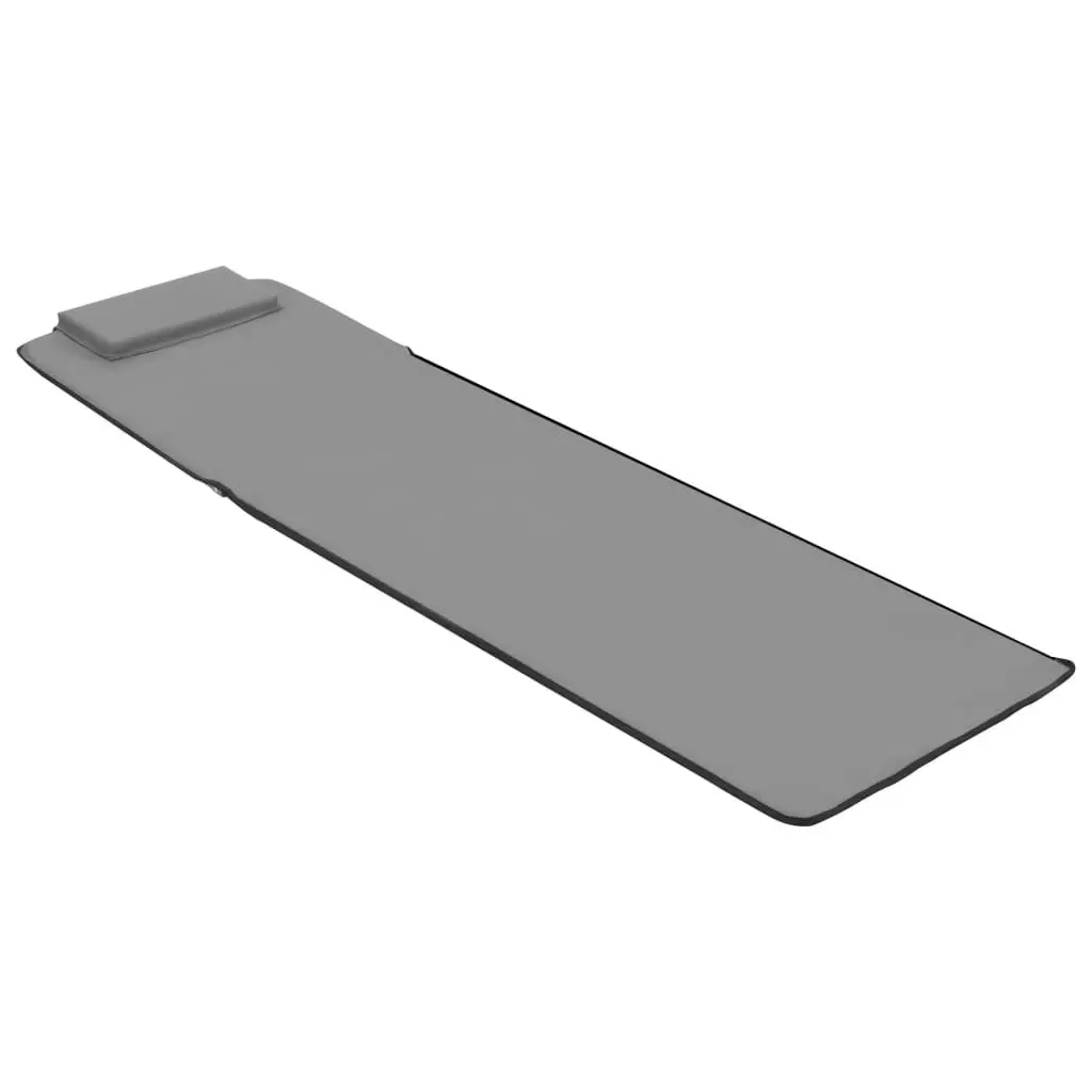 Folding Beach Mats 2 pcs Steel and Fabric Grey 44330