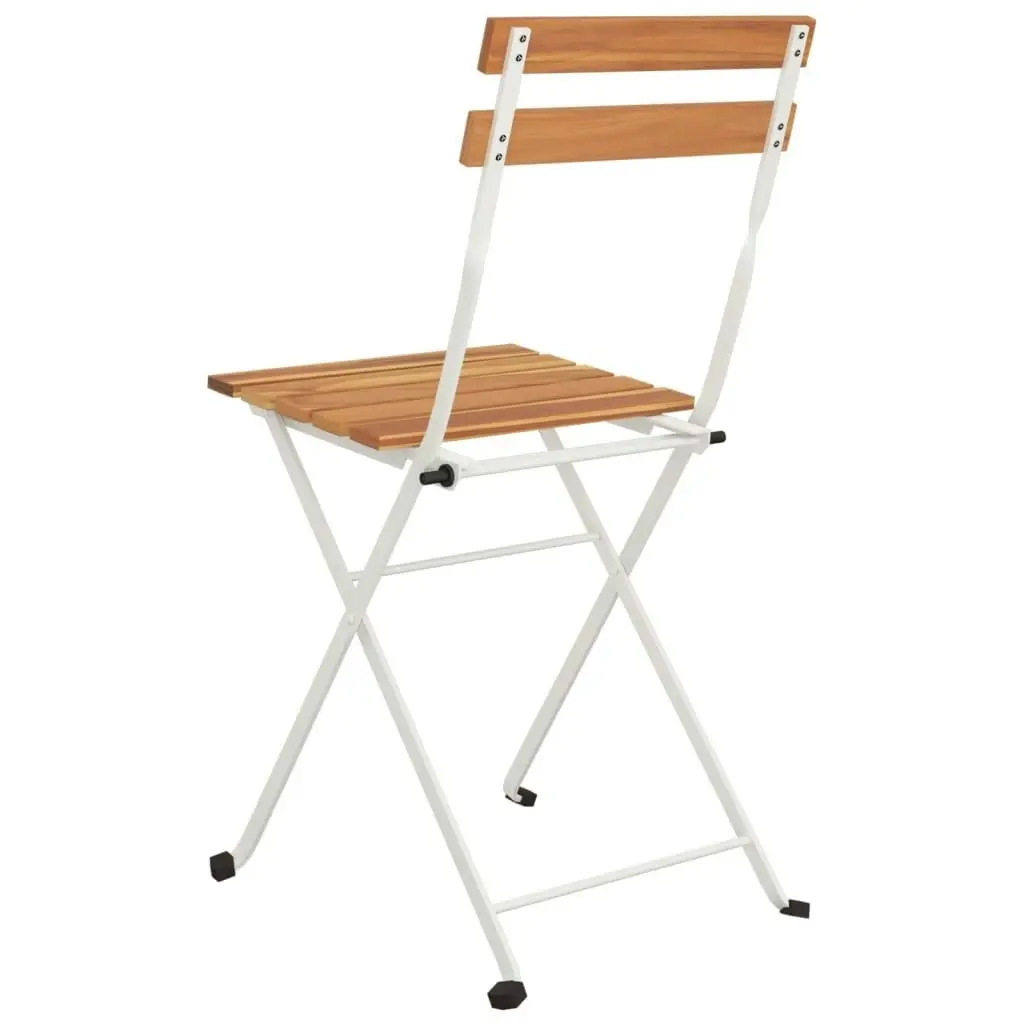 Folding Bistro Chairs 6 pcs Solid Wood Acacia and Steel 3152108