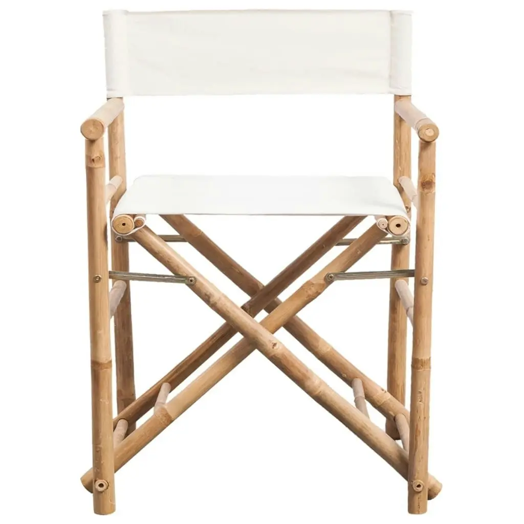 Folding Director's Chair 2 pcs Bamboo and Canvas 41895