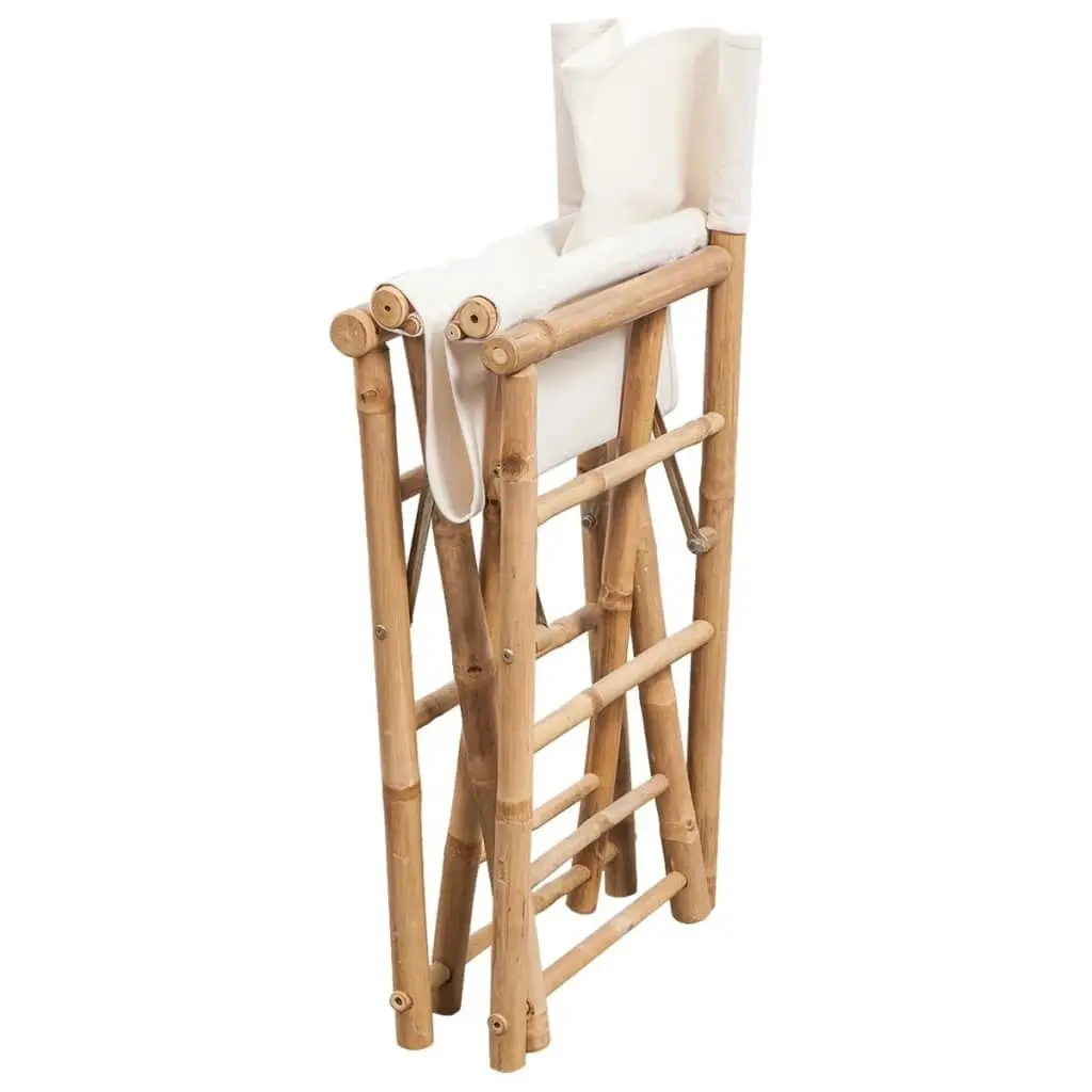 Folding Director's Chair 2 pcs Bamboo and Canvas 41895