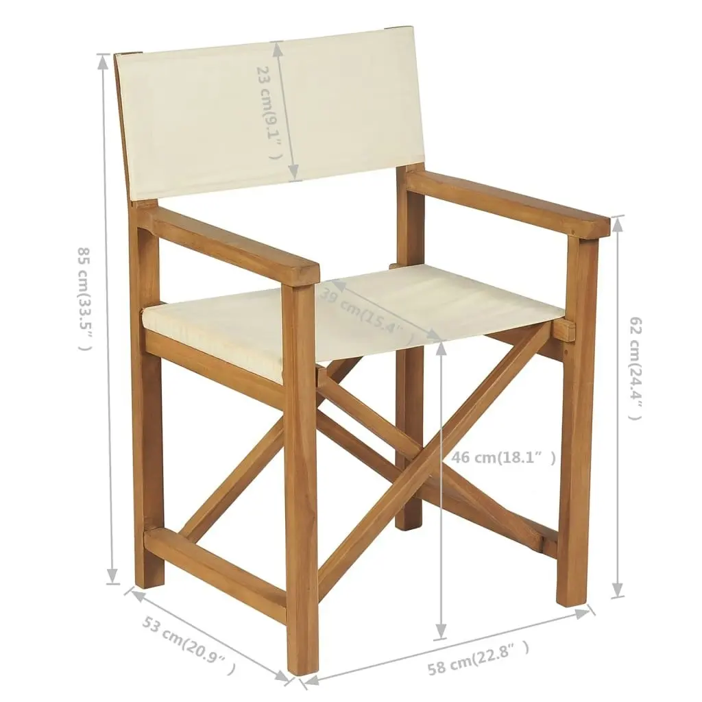 Folding Director's Chairs 2 pcs Solid Teak Wood 3057528