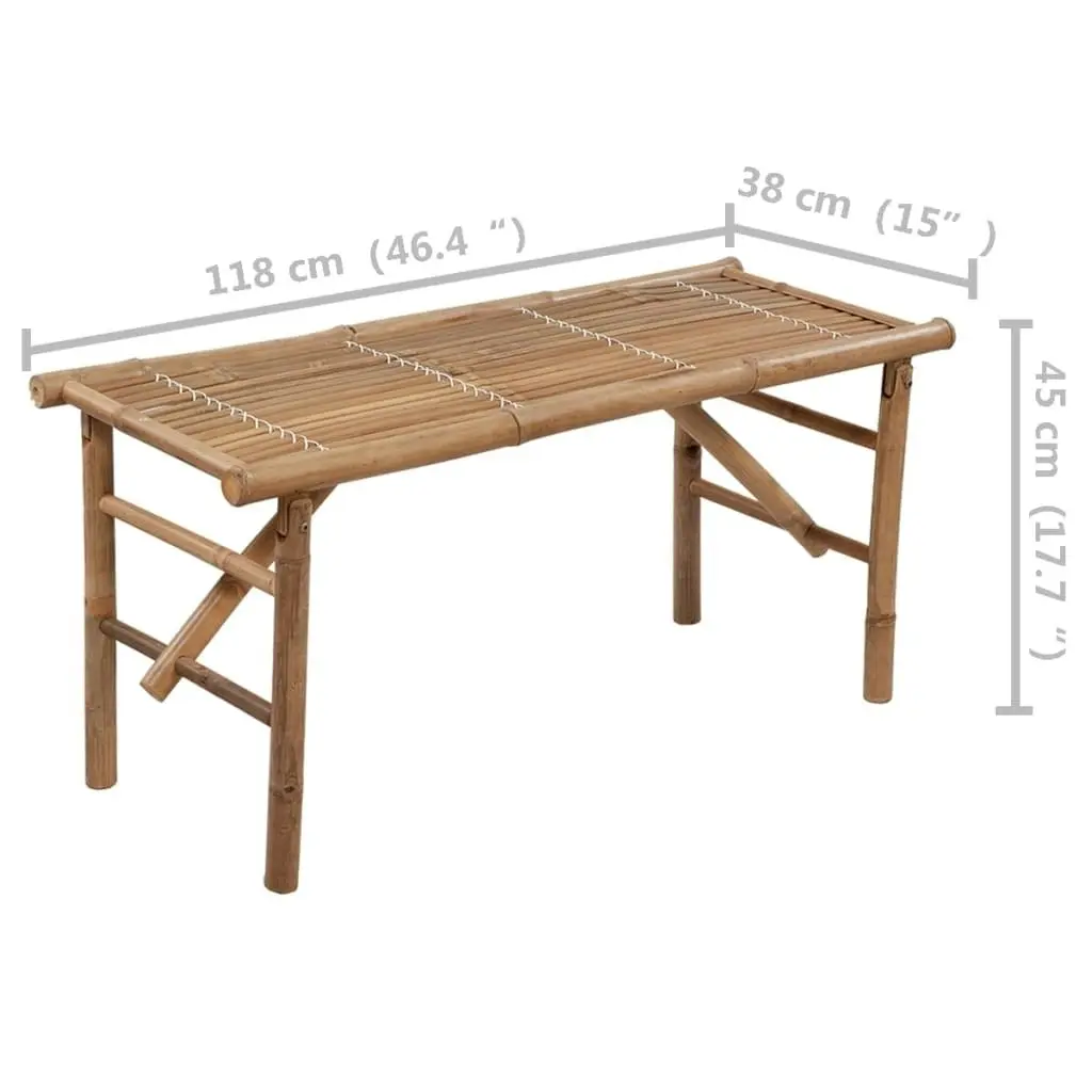 Folding Garden Bench with Cushion 118 cm Bamboo 3063849