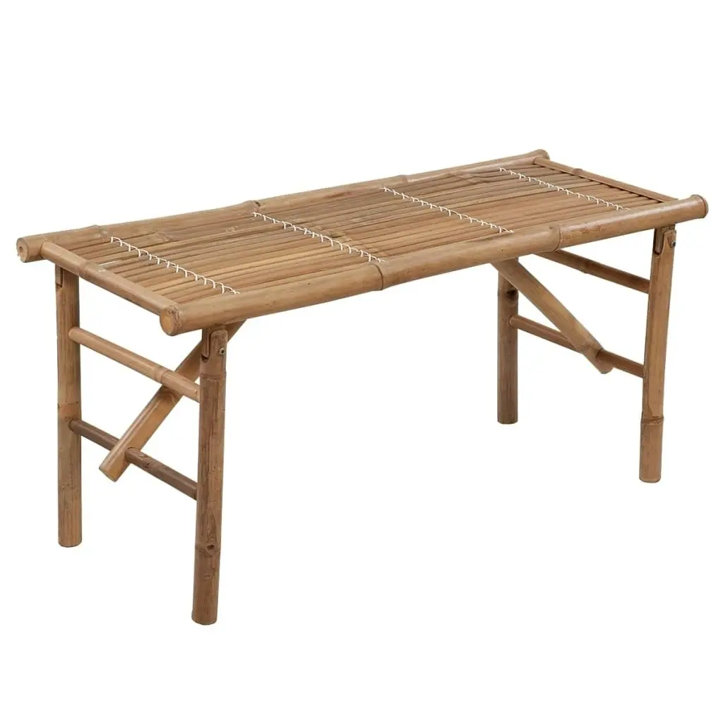 Folding Garden Bench with Cushion 118 cm Bamboo 3063849