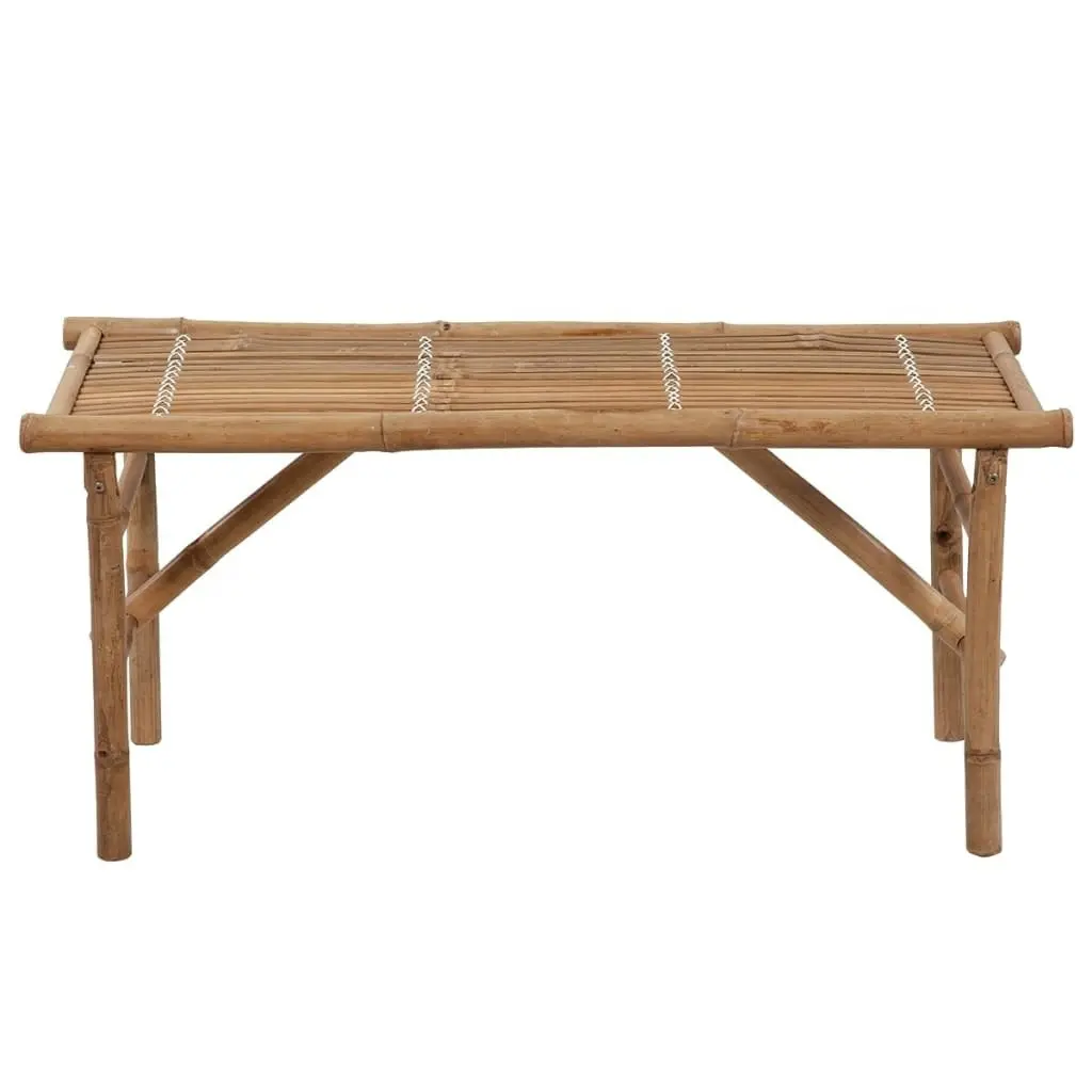 Folding Garden Bench with Cushion 118 cm Bamboo 3063849