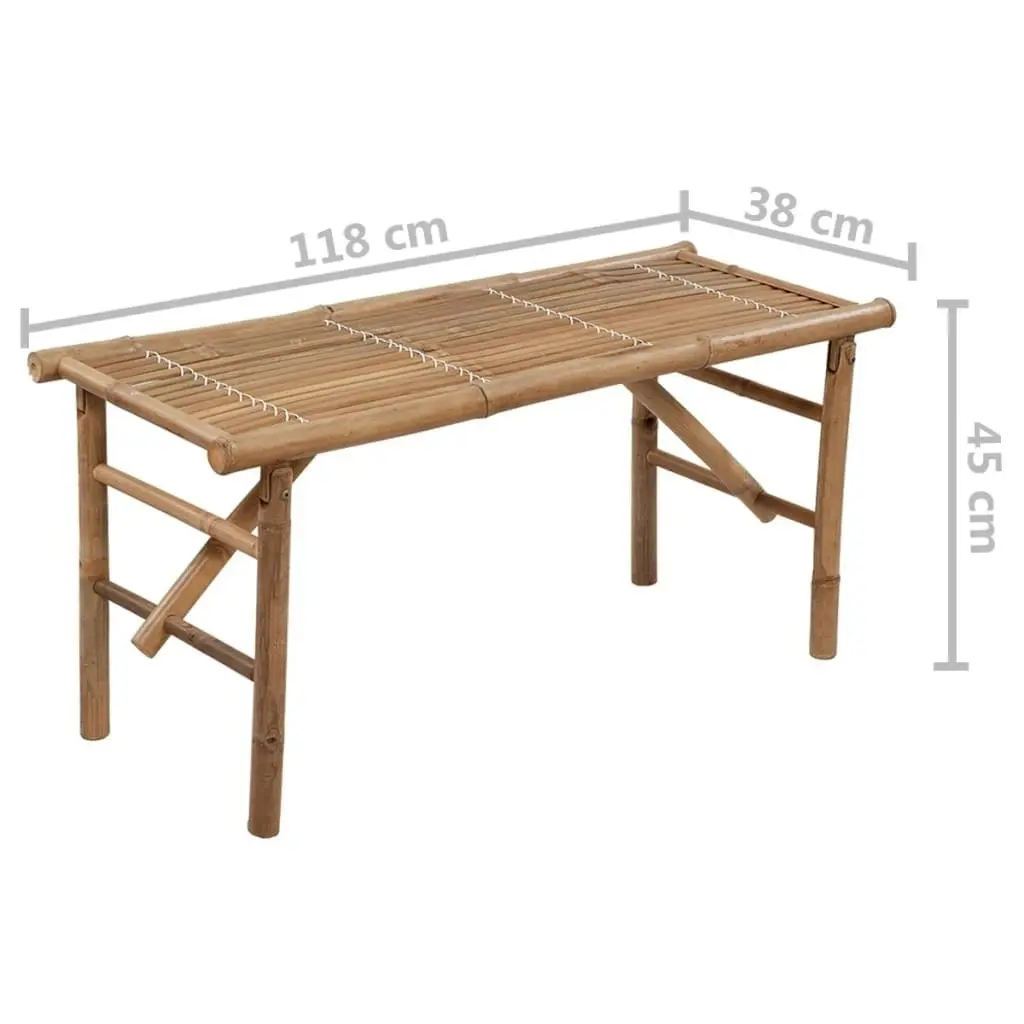 Folding Garden Bench with Cushion 118 cm Bamboo 3063855