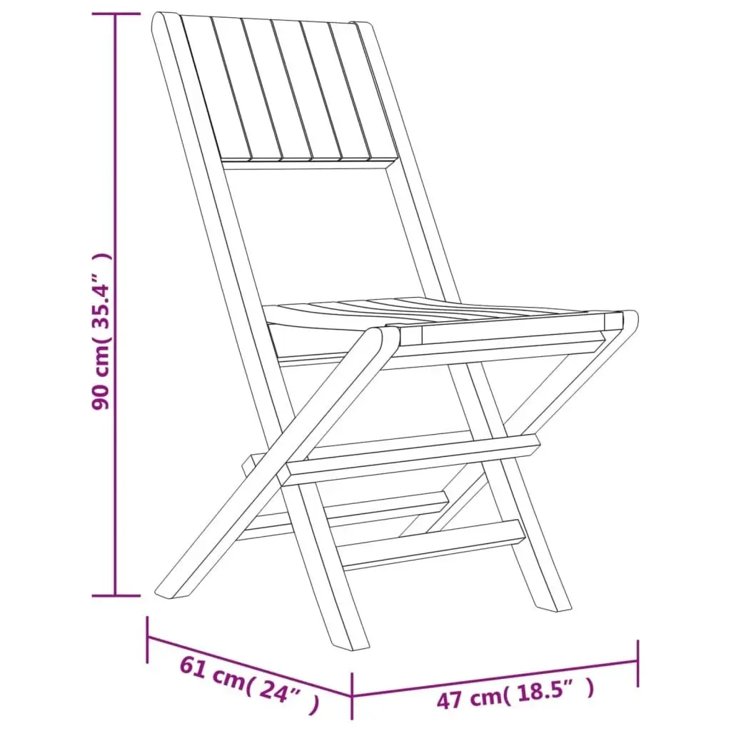 Folding Garden Chairs 2 pcs 47x61x90 cm Solid Wood Teak 362759