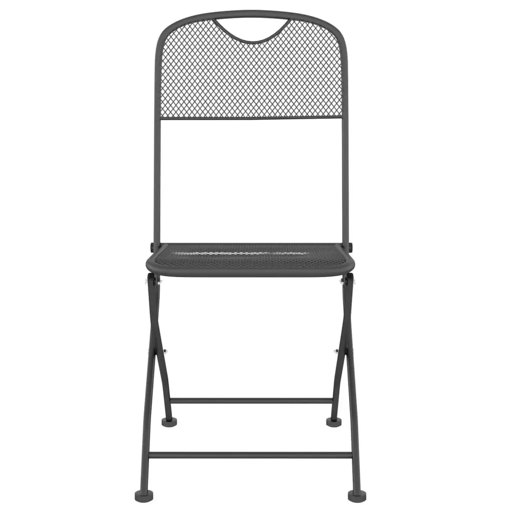 Folding Garden Chairs 2 pcs Expanded Metal Mesh Anthracite 317338