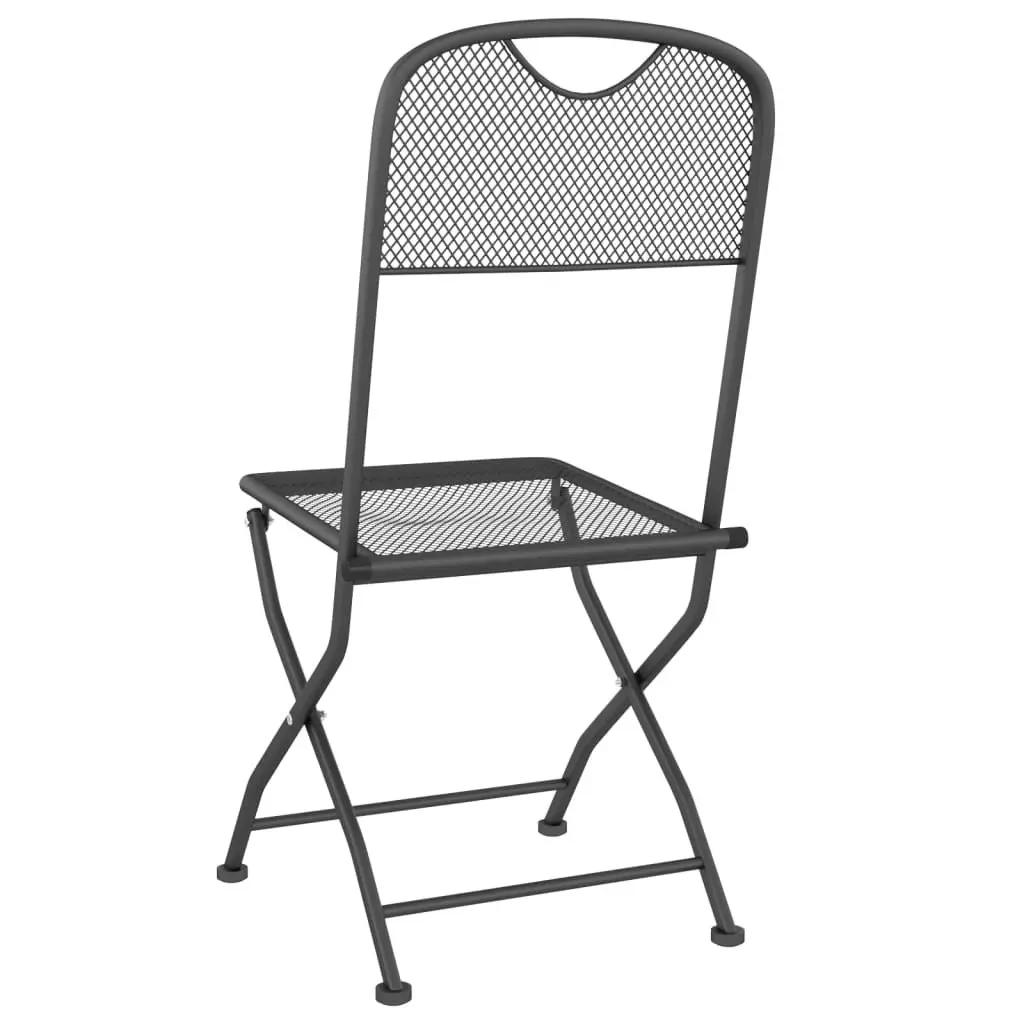 Folding Garden Chairs 2 pcs Expanded Metal Mesh Anthracite 317338