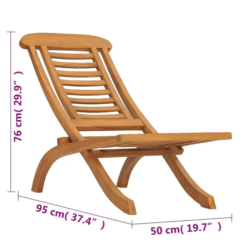 Folding Garden Chair Solid Teak Wood 49381