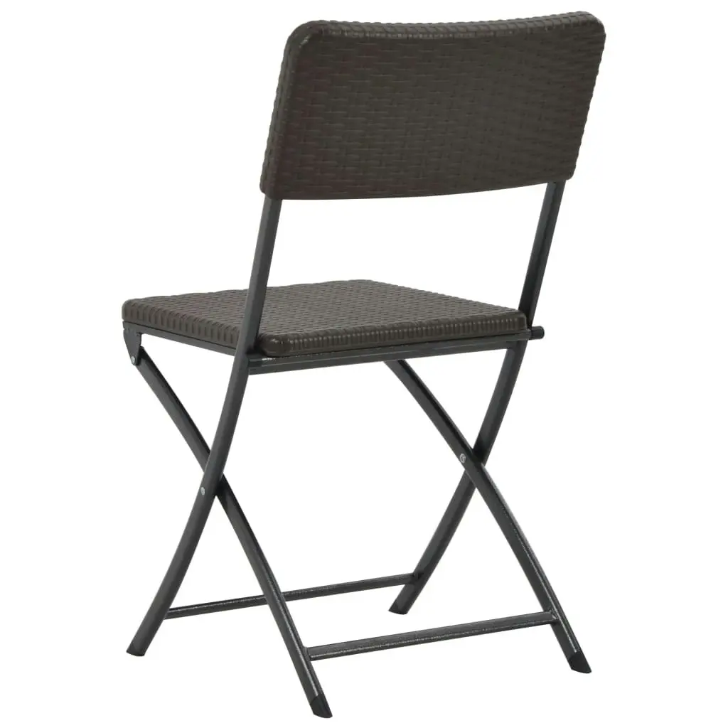 Folding Garden Chairs 2 pcs HDPE and Steel Brown 44551