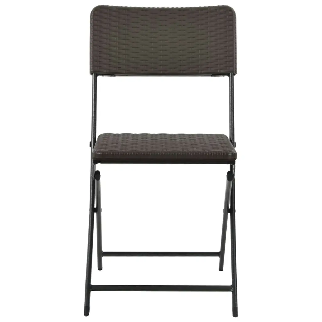 Folding Garden Chairs 2 pcs HDPE and Steel Brown 44551