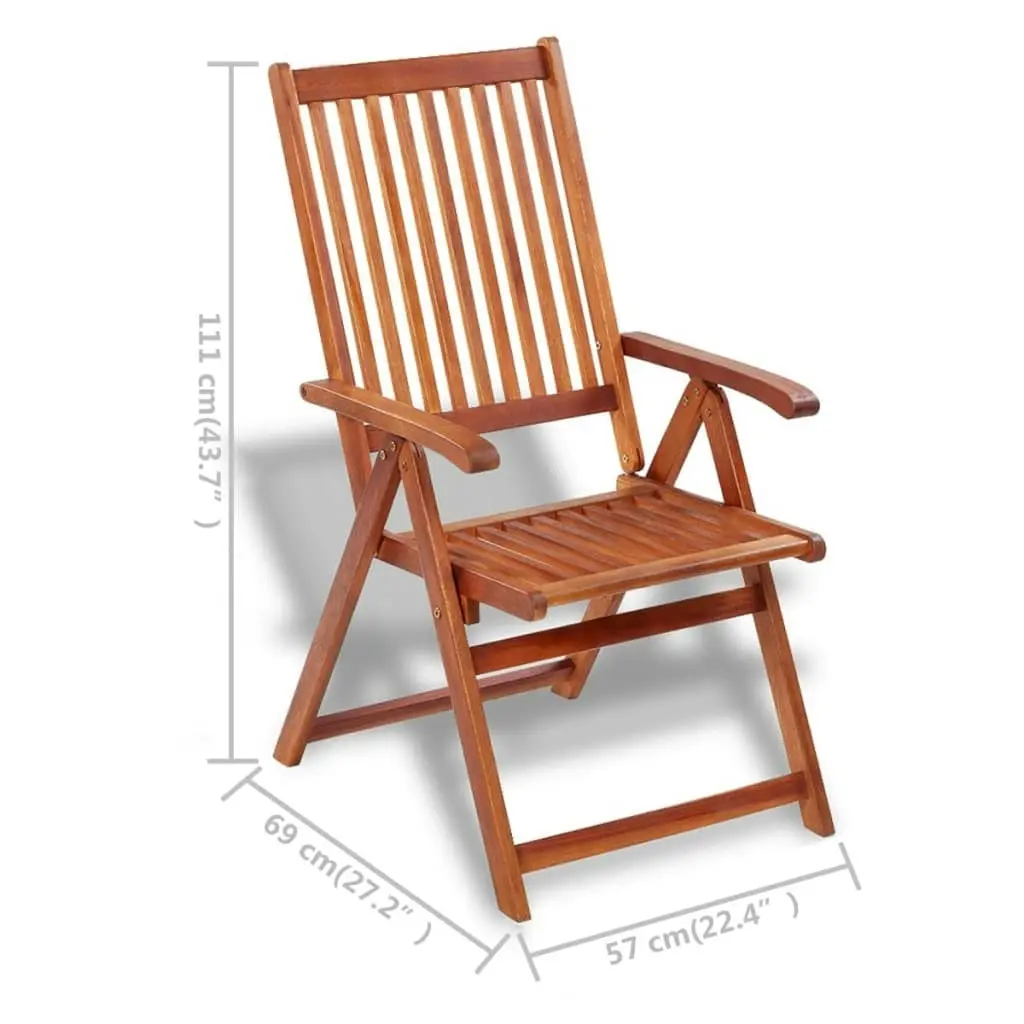 Folding Garden Chairs 2 pcs Solid Acacia Wood Brown 41820