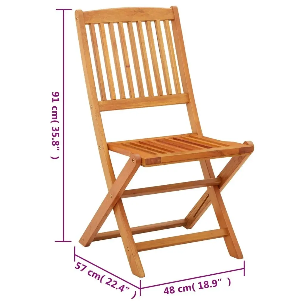 Folding Garden Chairs 2 pcs Solid Eucalyptus Wood 312451