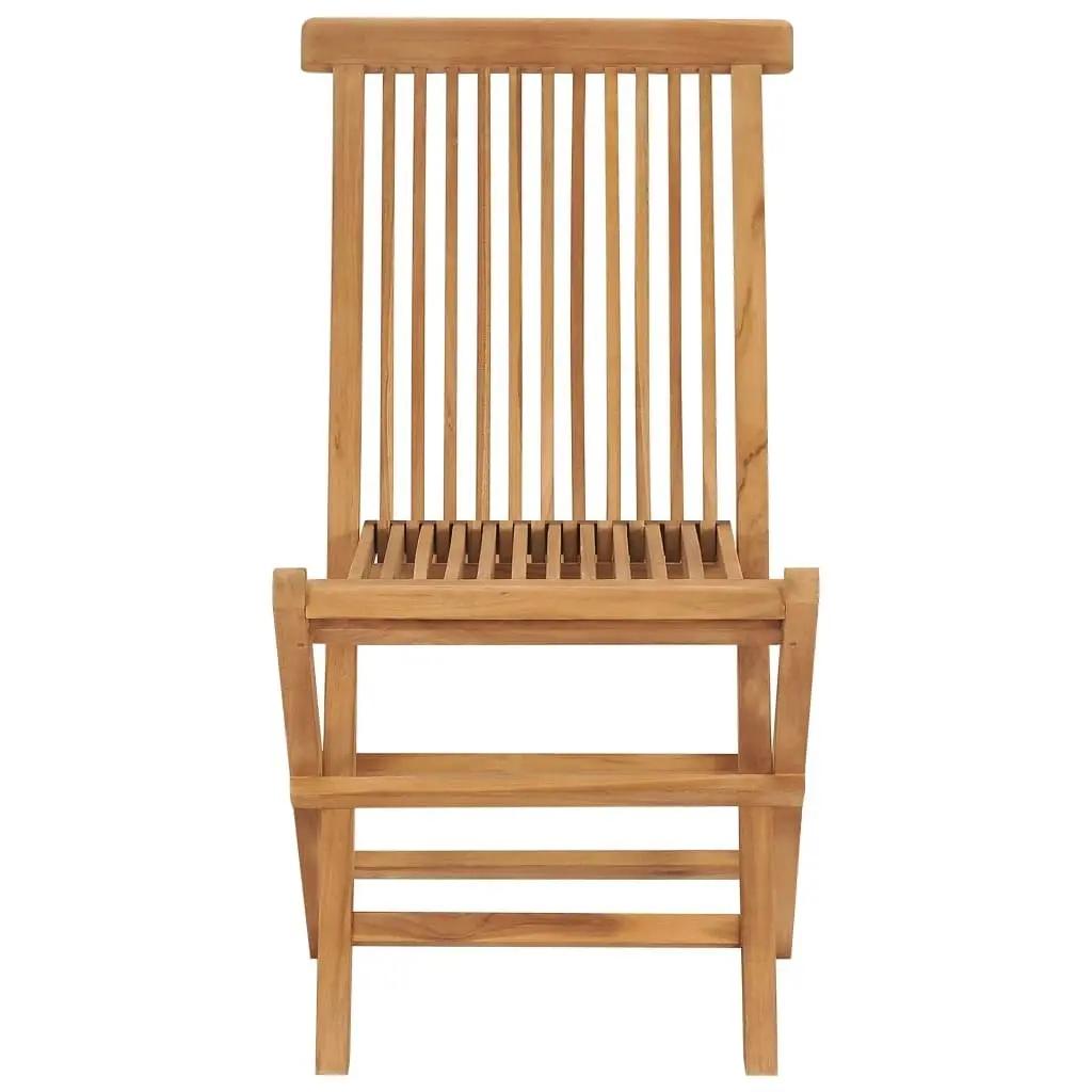 Folding Garden Chairs 2 pcs Solid Teak Wood 41993