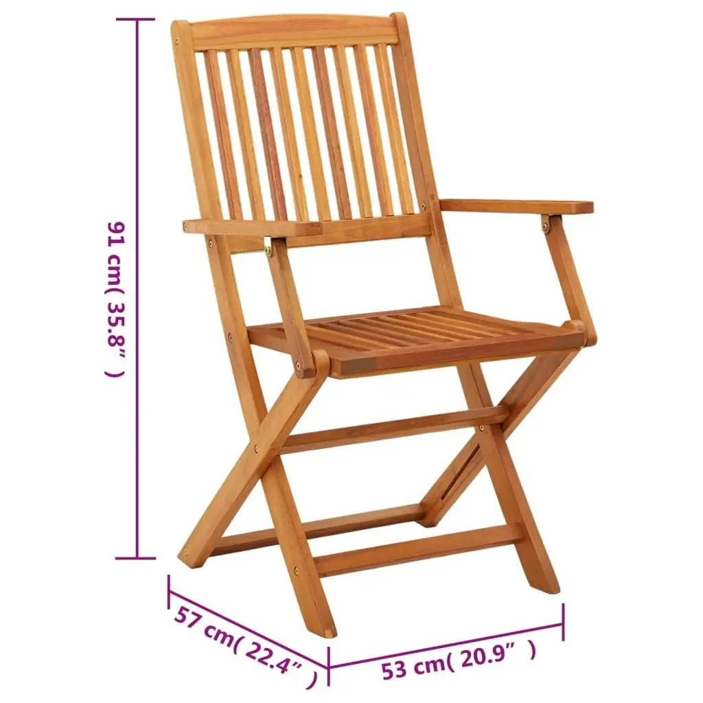 Folding Garden Chairs 2 pcs Solid Eucalyptus Wood 312449