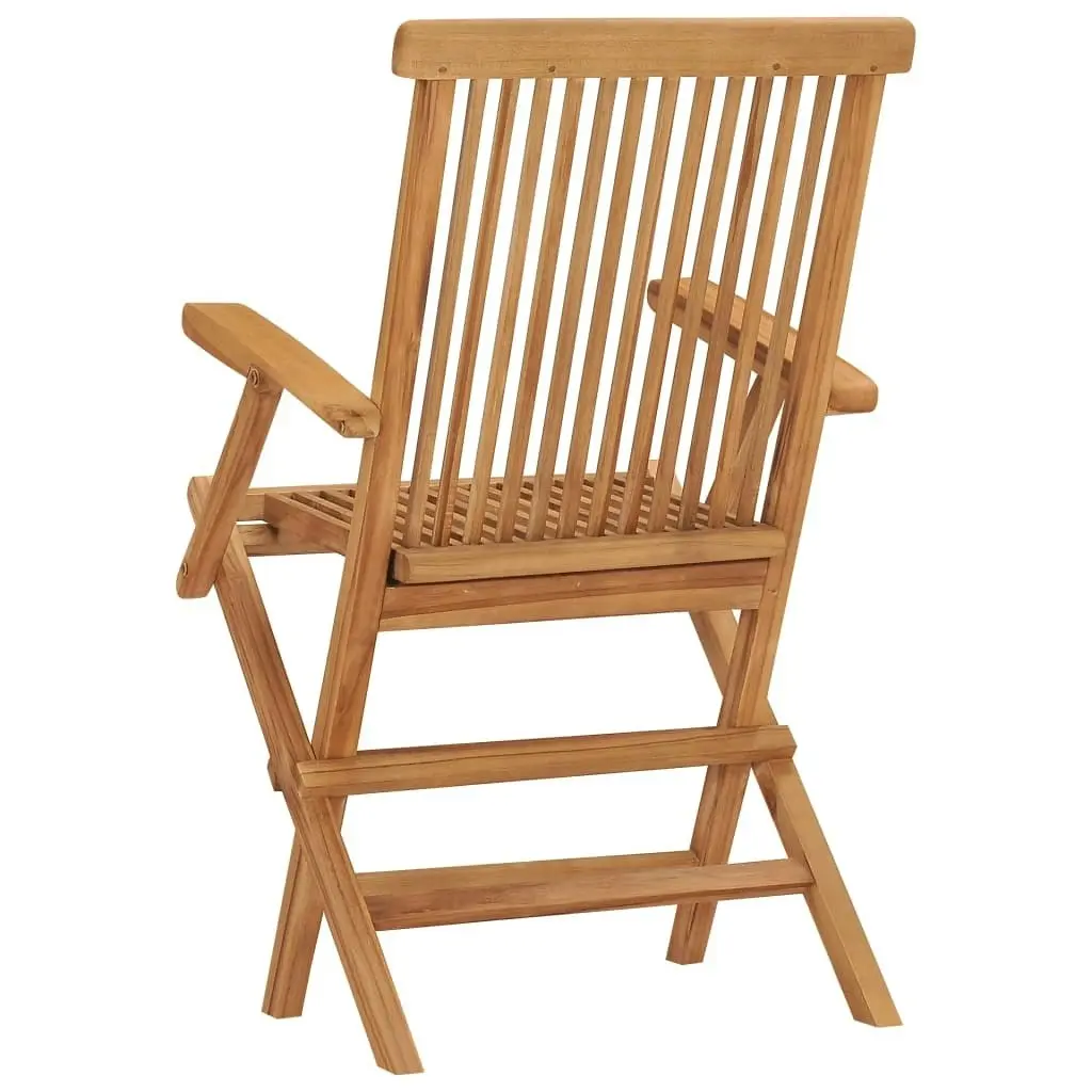 Folding Garden Chairs 2 pcs Solid Teak Wood 41999