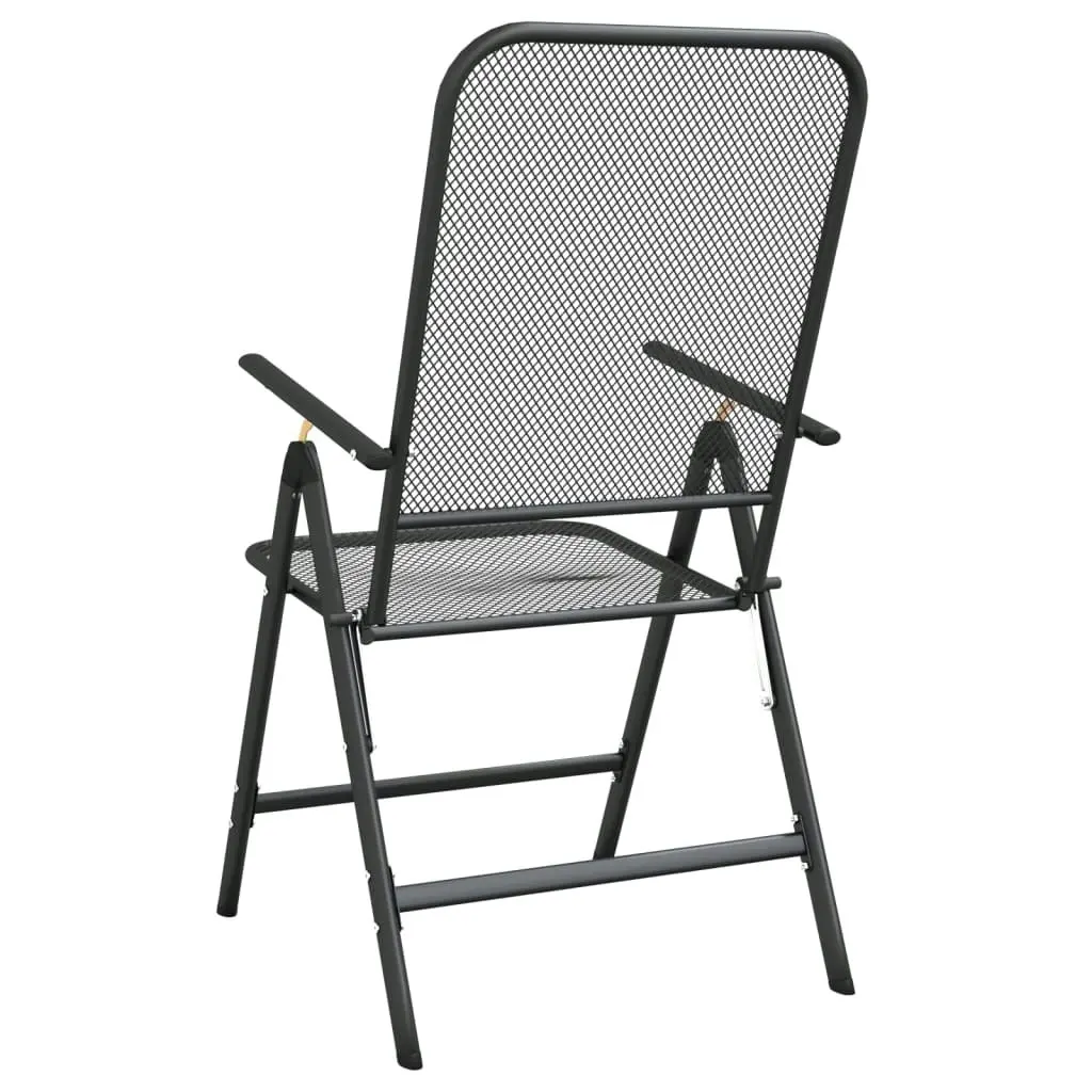 Folding Garden Chairs 2 pcs Expanded Metal Mesh Anthracite 317340