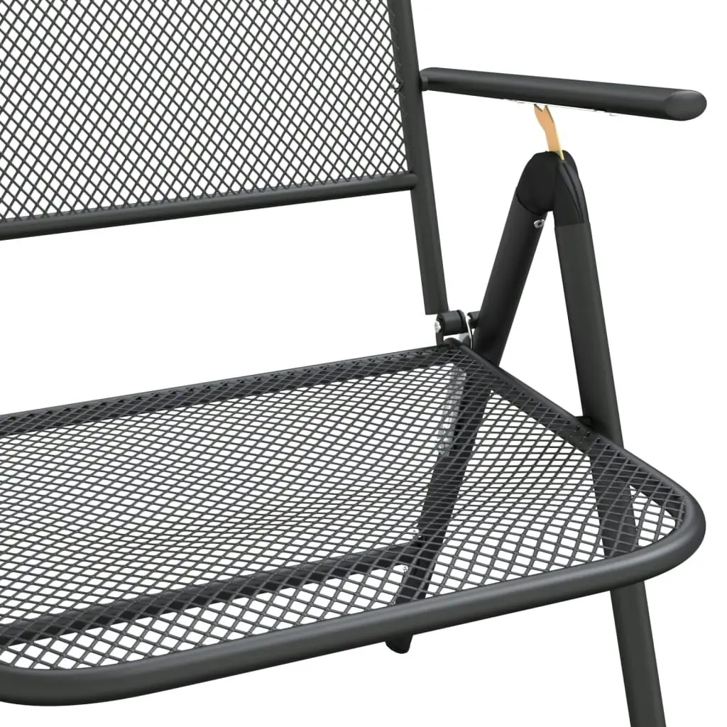 Folding Garden Chairs 2 pcs Expanded Metal Mesh Anthracite 317340