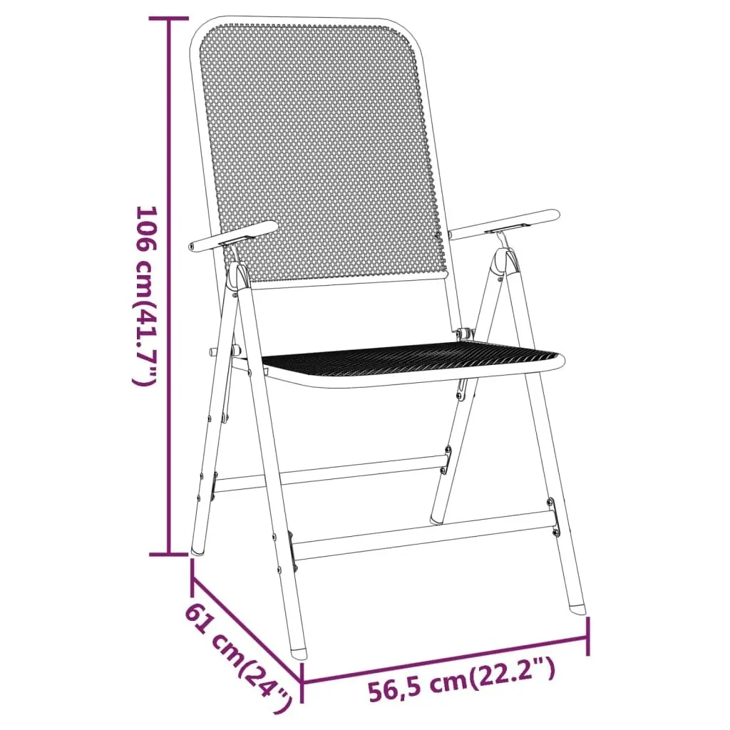 Folding Garden Chairs 2 pcs Expanded Metal Mesh Anthracite 317340