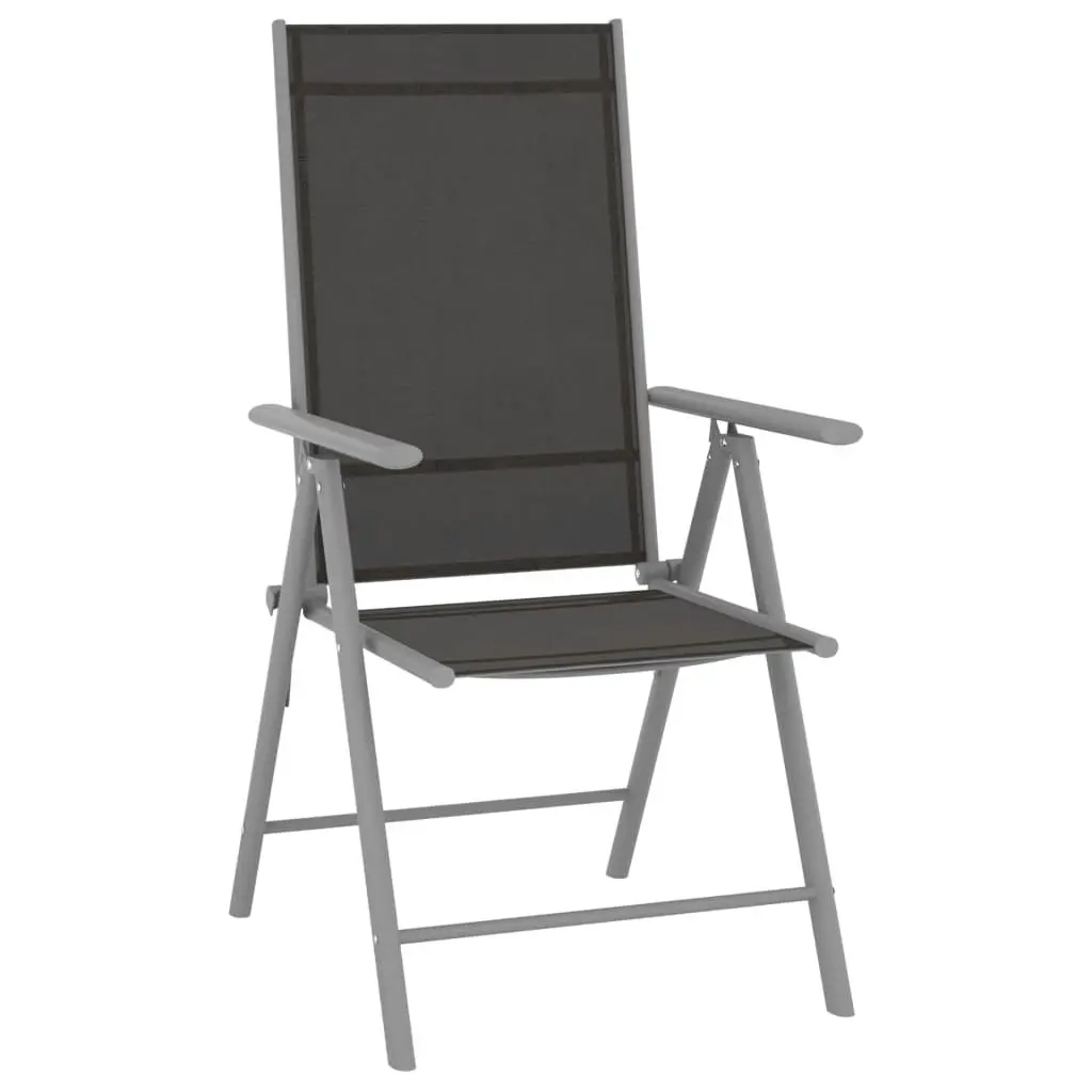 Folding Garden Chairs 2 pcs Textilene Black 312181