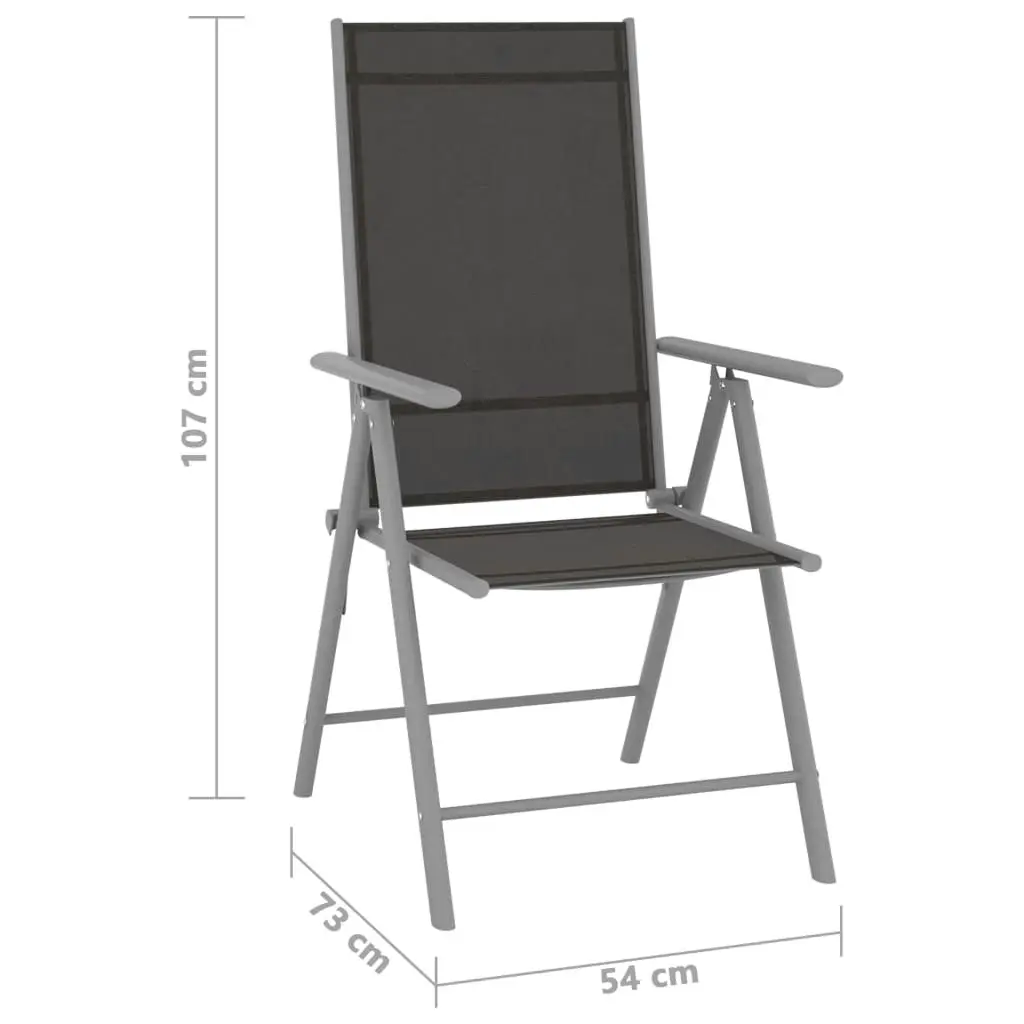 Folding Garden Chairs 2 pcs Textilene Black 312181