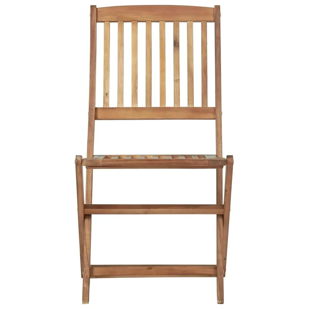 Folding Garden Chairs 2 pcs with Cushions Solid Wood Acacia 3064644