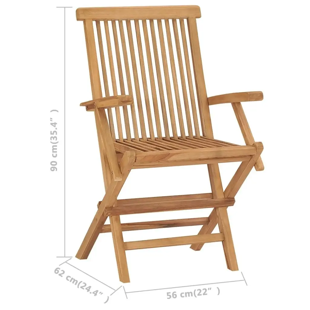 Folding Garden Chairs 3 pcs Solid Wood Teak 315444