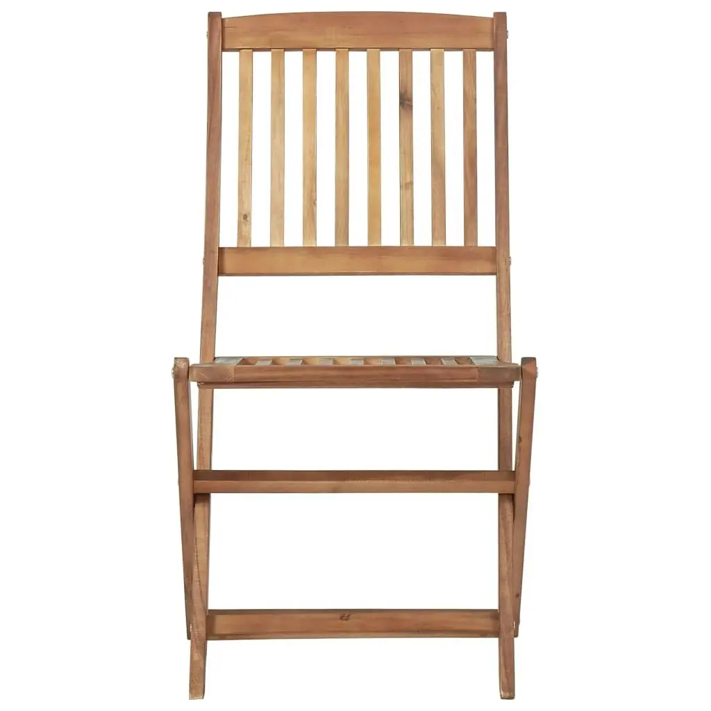 Folding Garden Chairs 2 pcs with Cushions Solid Wood Acacia 3064646