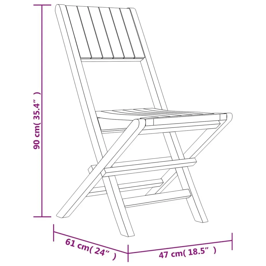 Folding Garden Chairs 4 pcs 47x61x90 cm Solid Wood Teak 3155058