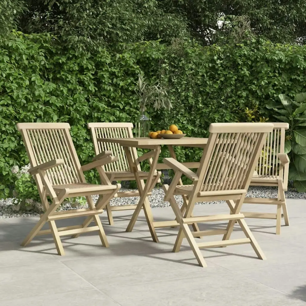 Folding Garden Chairs 4 pcs Grey 56x61x89 cm Solid Wood Teak 3155070