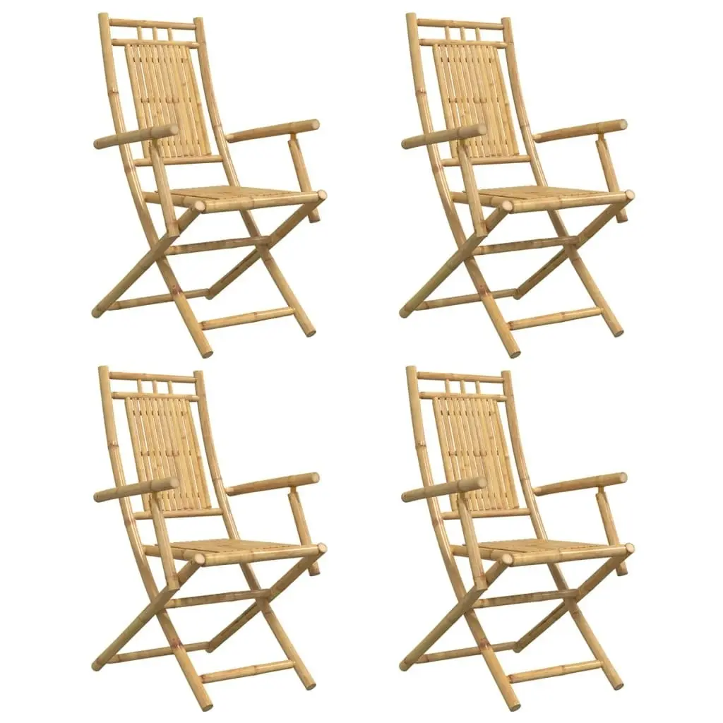 Folding Garden Chairs 4 pcs 53x66x99 cm Bamboo 3278514