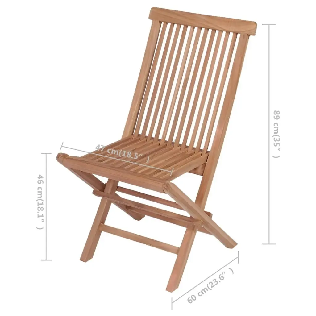 Folding Garden Chairs 4 pcs Solid Teak Wood 43040