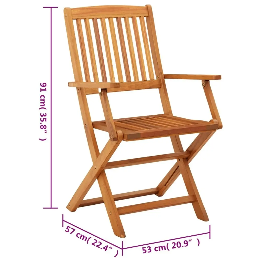 Folding Garden Chairs 4 pcs Solid Eucalyptus Wood 312450